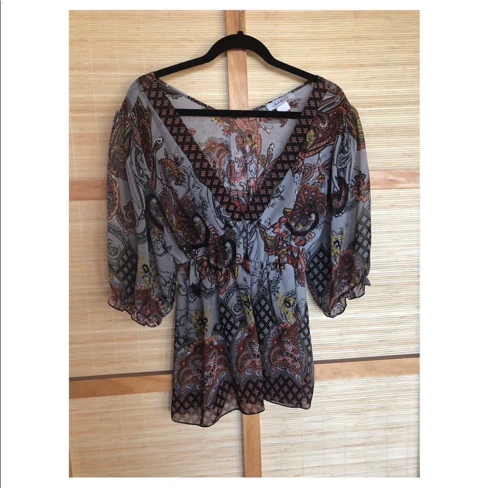 Grey based designer blouse